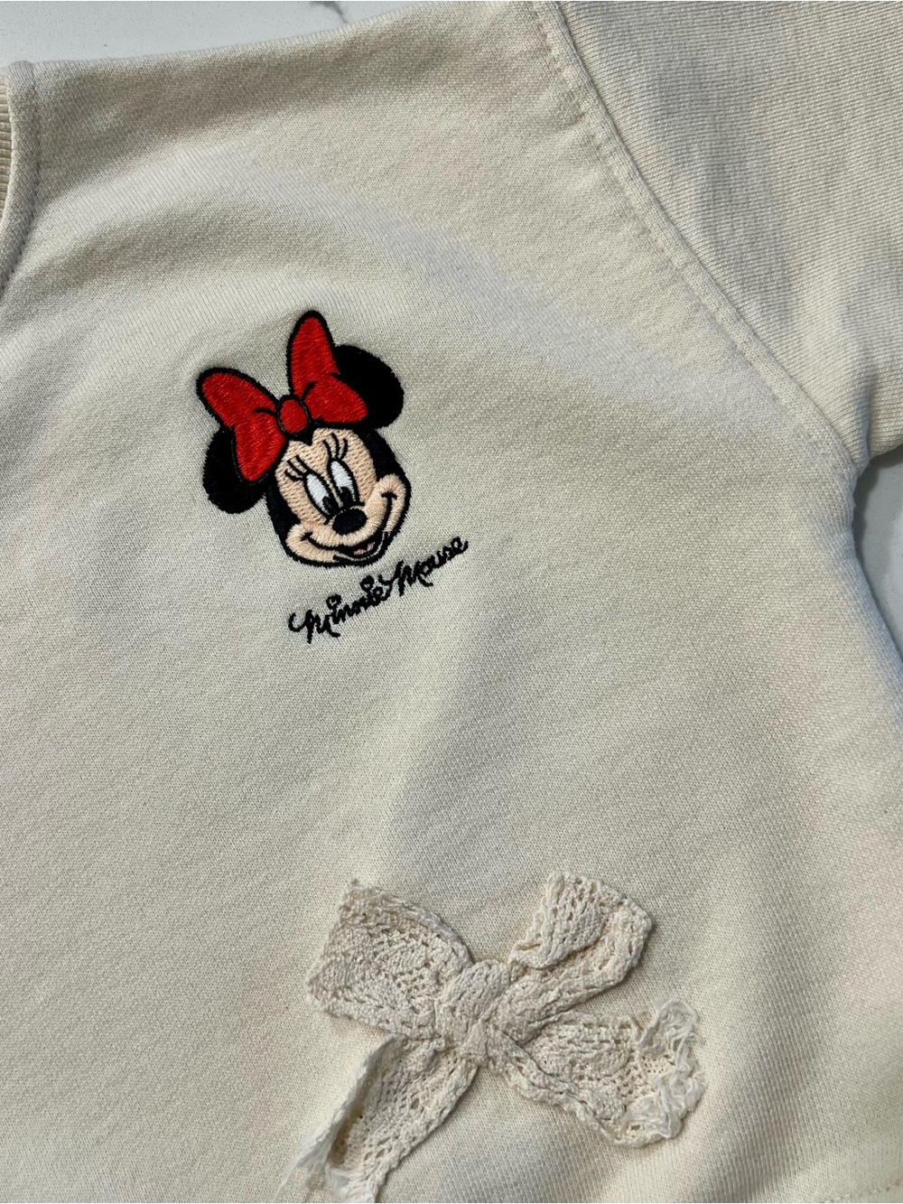 ZARA DISNEY Cream Minnie Mouse Bow Sweatshirt❤️😎 - Picture 4 of 9